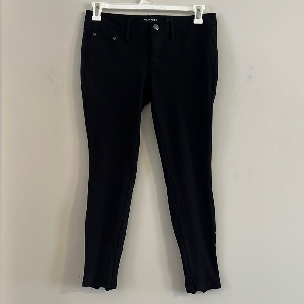 Express Black Skinny Jeans With Zipper Ankle Detail Size M